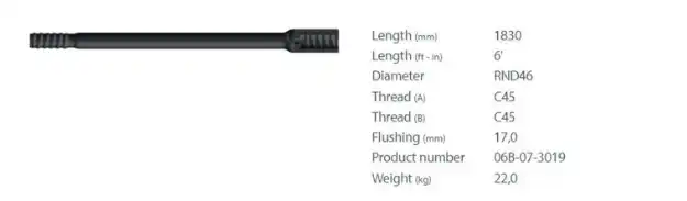 Picture of ROBIT 06B-07-3019 M/F Rod C45 46R 1830 FC 